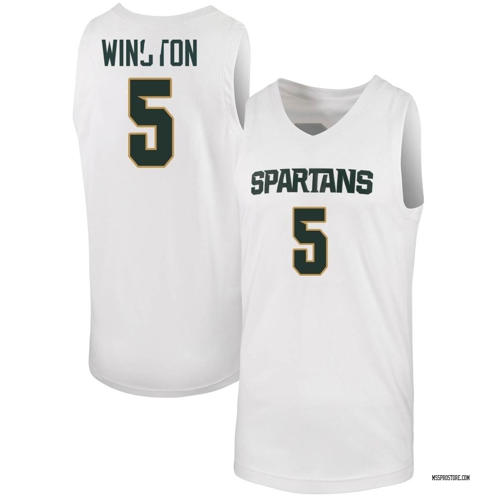 Men's Cassius Winston Michigan State Spartans Replica Basketball Jersey - White