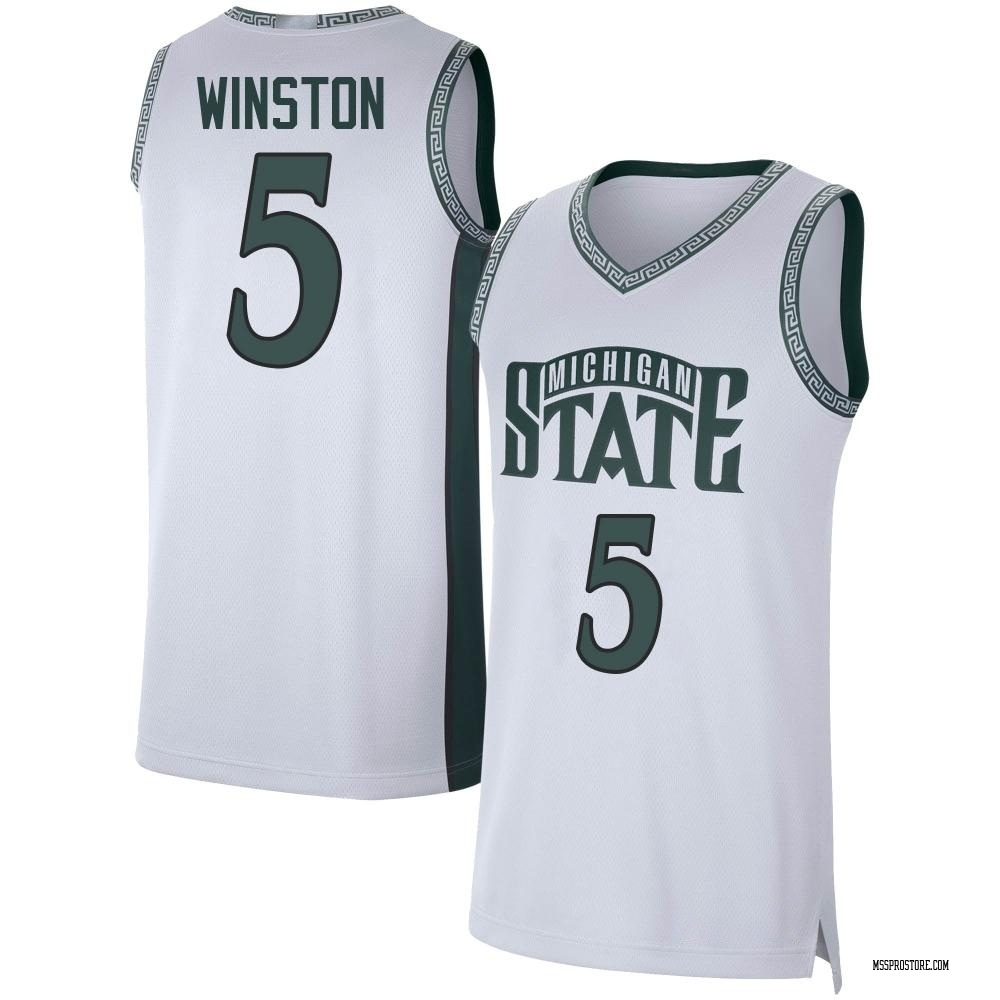 Men's Cassius Winston Michigan State Spartans Replica Retro Basketball Jersey - White
