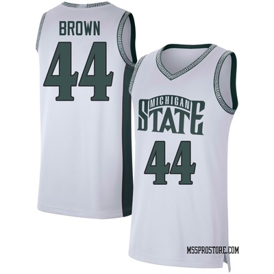 Men's Gabe Brown Michigan State Spartans Replica Retro Basketball Jersey - White