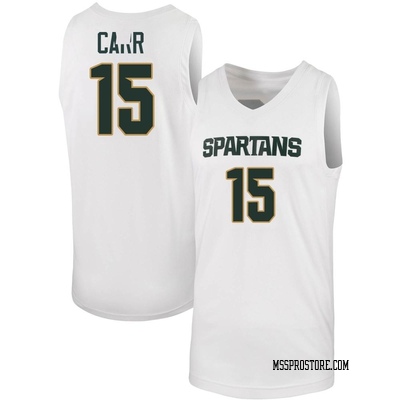 Men's Maliq Carr Michigan State Spartans Replica Basketball Jersey - White