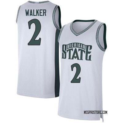 Men's Tyson Walker Michigan State Spartans Replica Retro Basketball Jersey - White