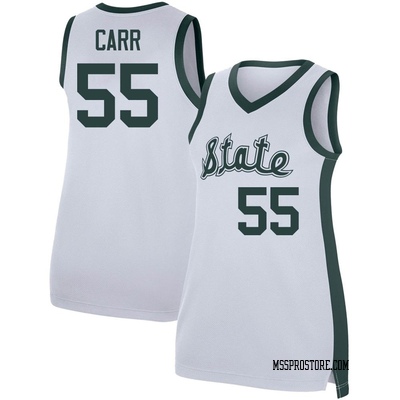Women's Coen Carr Michigan State Spartans Replica Retro Performance Basketball Jersey - White
