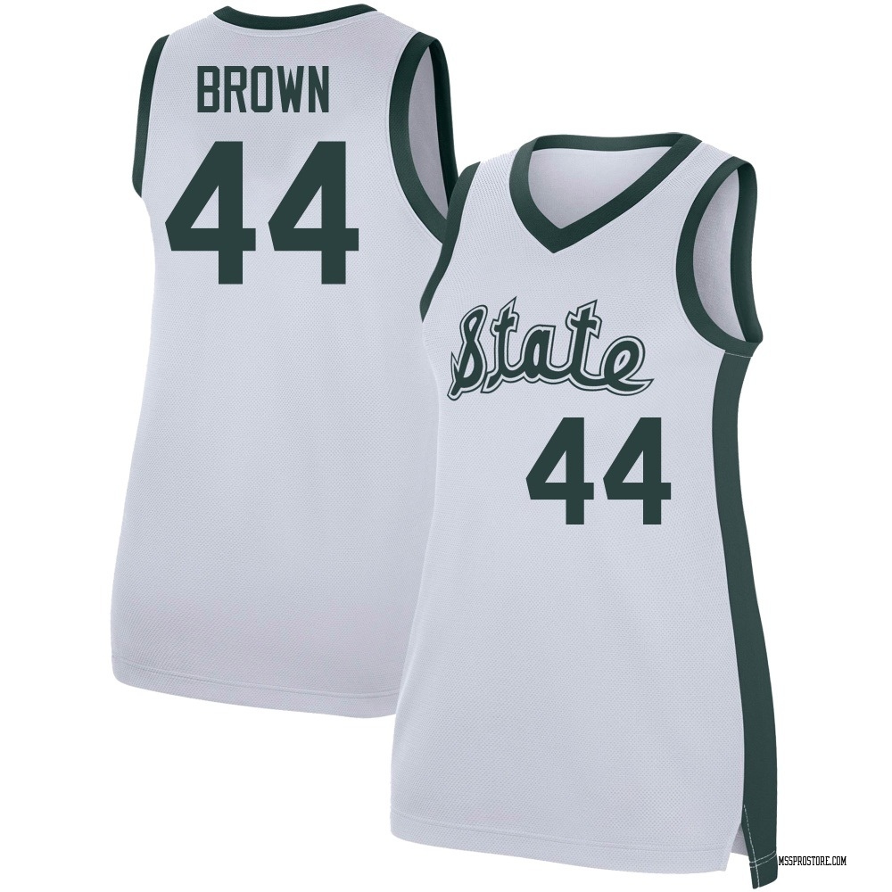 Women's Gabe Brown Michigan State Spartans Replica Retro Performance Basketball Jersey - White
