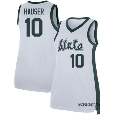 Women's Joey Hauser Michigan State Spartans Replica Retro Performance Basketball Jersey - White