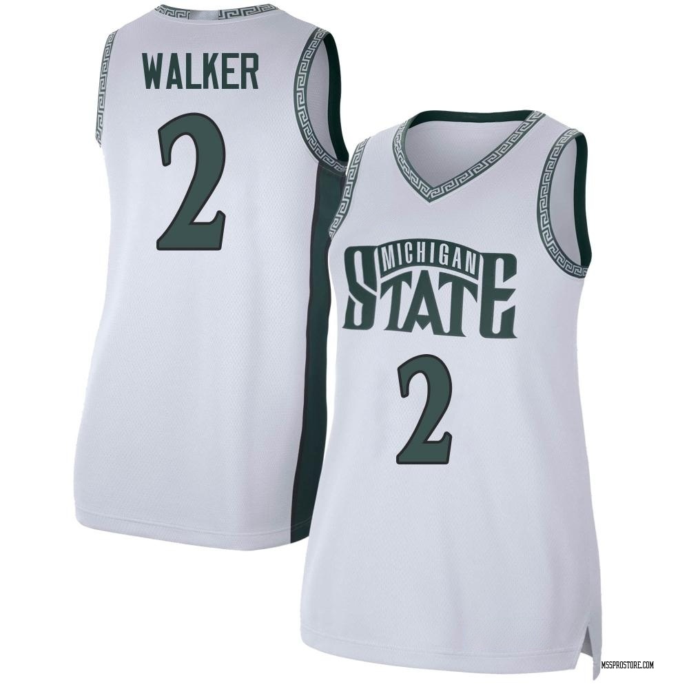 Women's Tyson Walker Michigan State Spartans Replica Retro Basketball Jersey - White