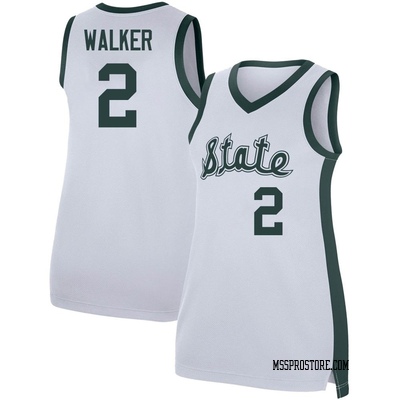 Women's Tyson Walker Michigan State Spartans Replica Retro Performance Basketball Jersey - White